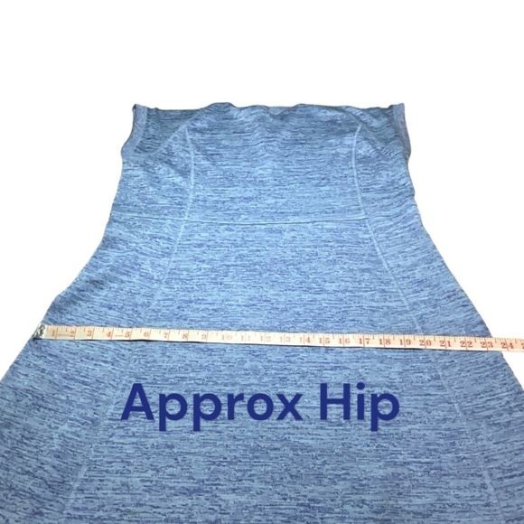 T x TALBOTS Blue Jersey Dress Soft Drape Casual Stretch Knit Marled Blue Sz Lp - Picture 7 of 10